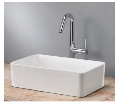 Royal plaza Legato waskom 38x24x12cm rechthoek keramiek zonder overloop wit