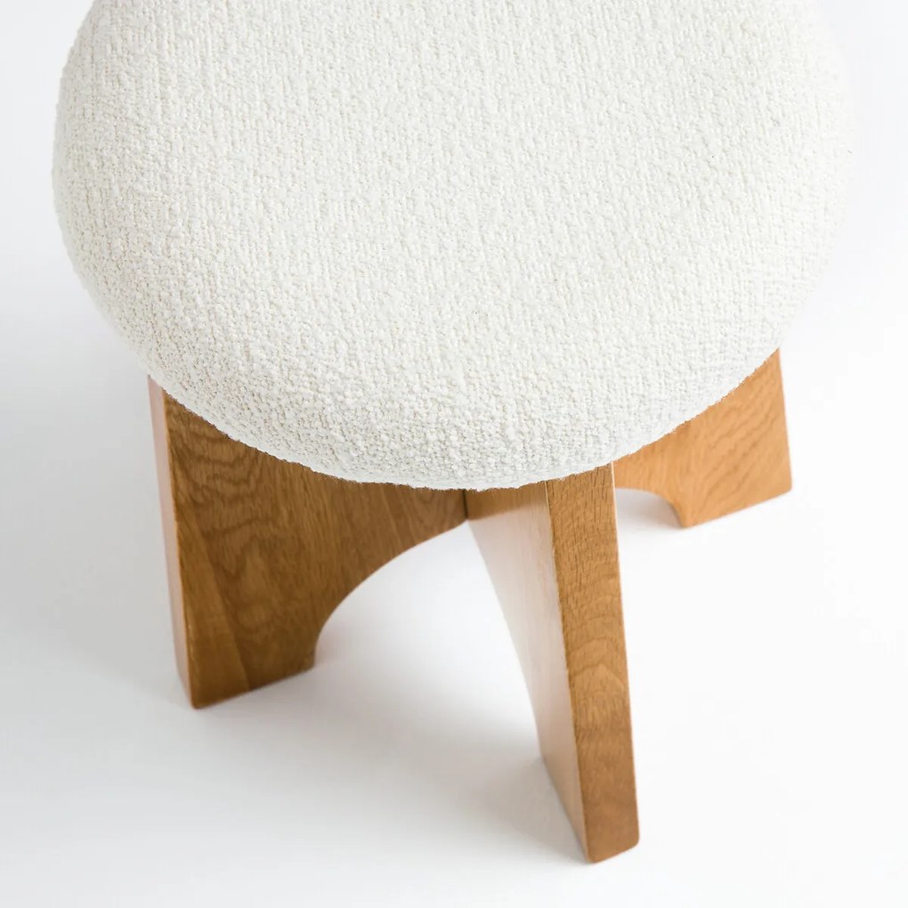 Kruk in massief eik en textiel, Seguino