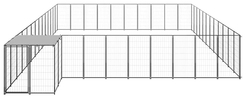 vidaXL Hondenkennel 37,51 m² staal zwart
