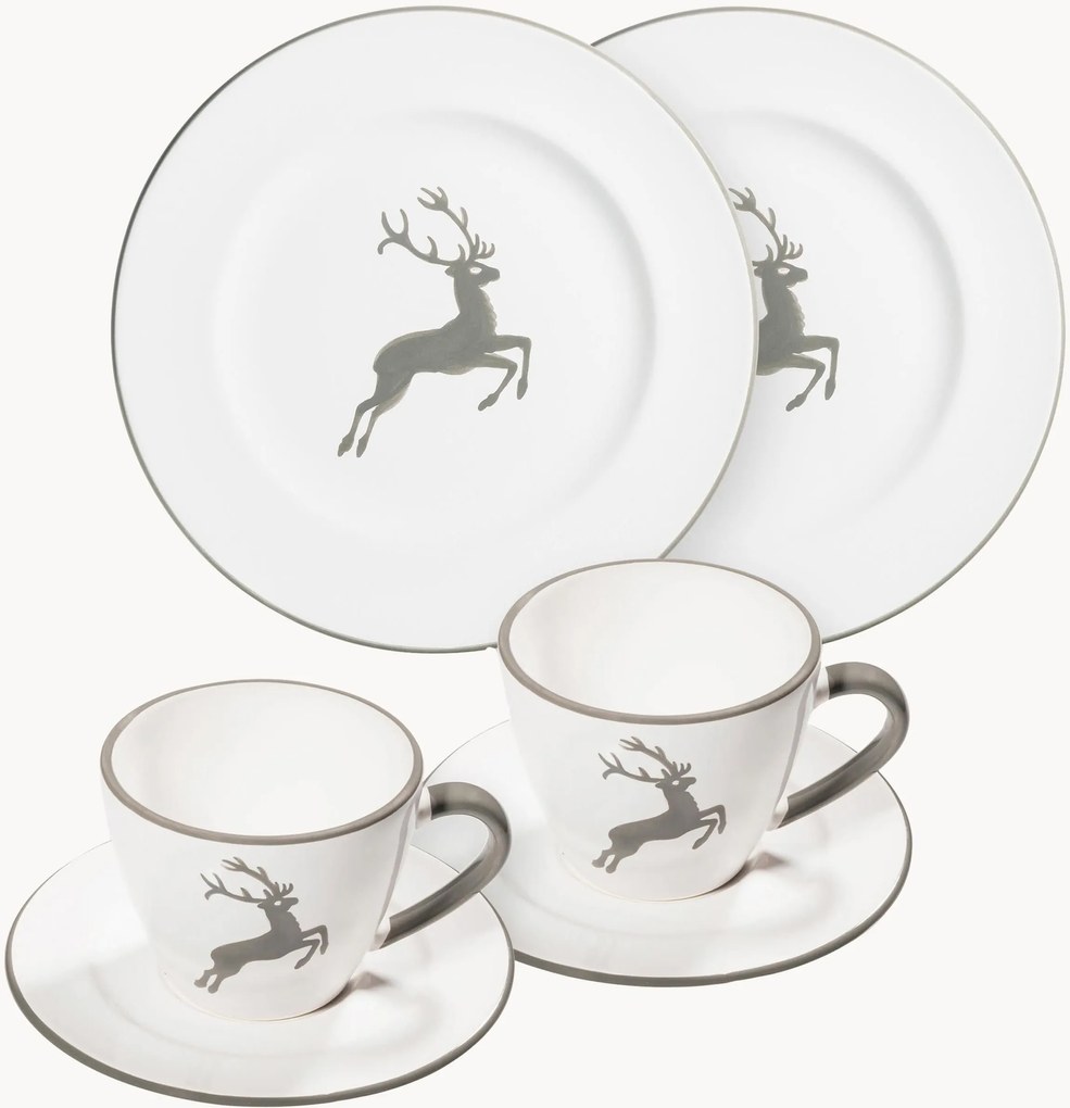 Handgemaakt koffiezetapparaat Grauer Hirsch, 2 personen, 6-delig