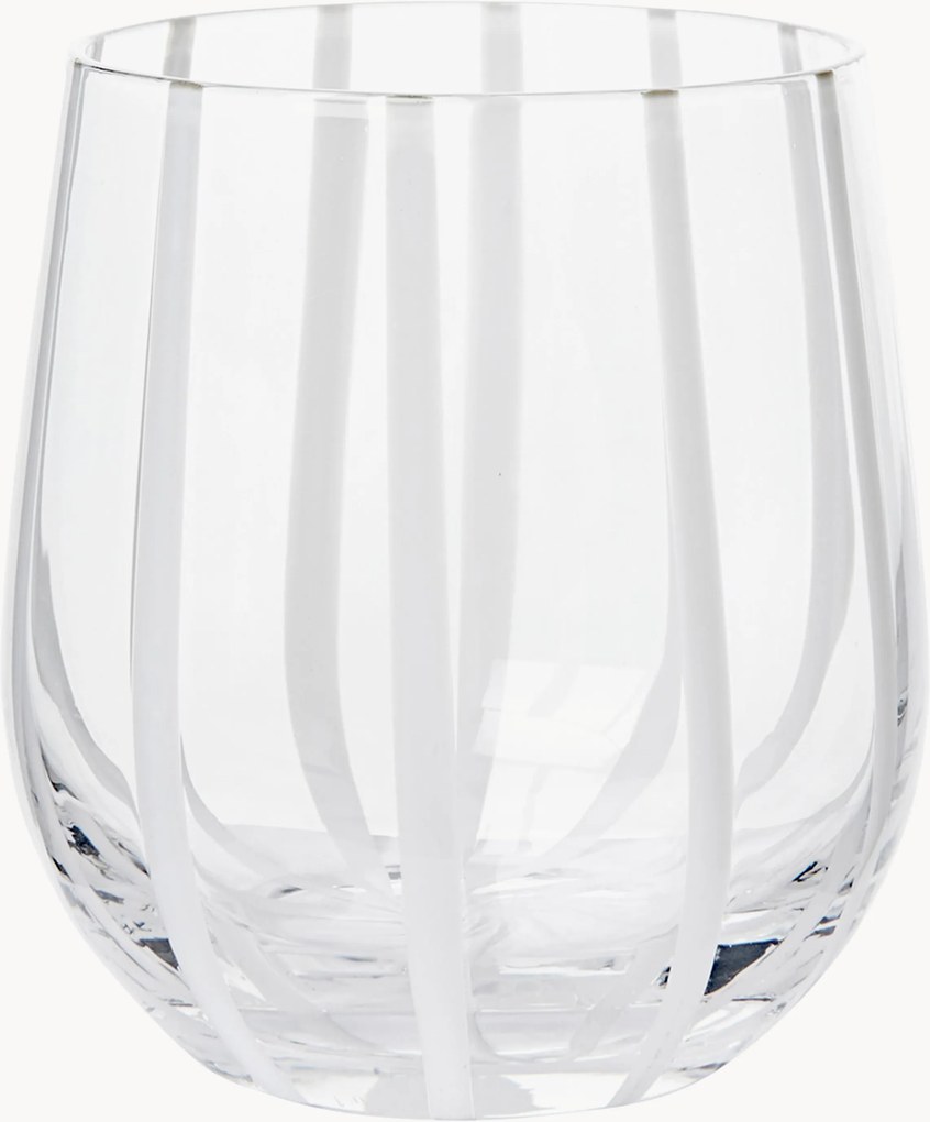 Mondgeblazen waterglas Stripe
