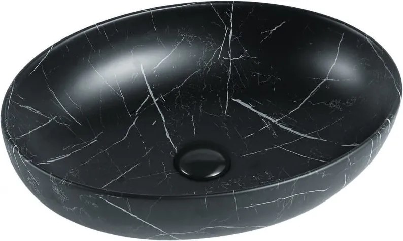 Mexen Orsola opbouwwastafel 52 x 39 cm, zwarte steen - 21365271