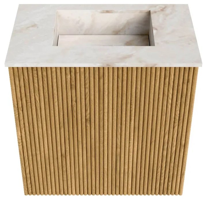 Mondiaz Joya DLux 40cm toiletmeubel oak met wastafel faye midden zonder kraangat frappe
