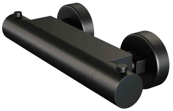 Brauer Black Edition Thermostaatkraan opbouw - 2 gladde knoppen - mat zwart 5-S-234