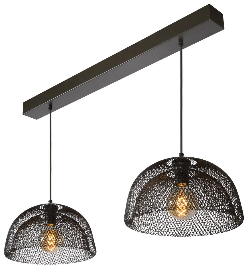 Lucide Mesh hanglamp 106cm 2x E27 zwart