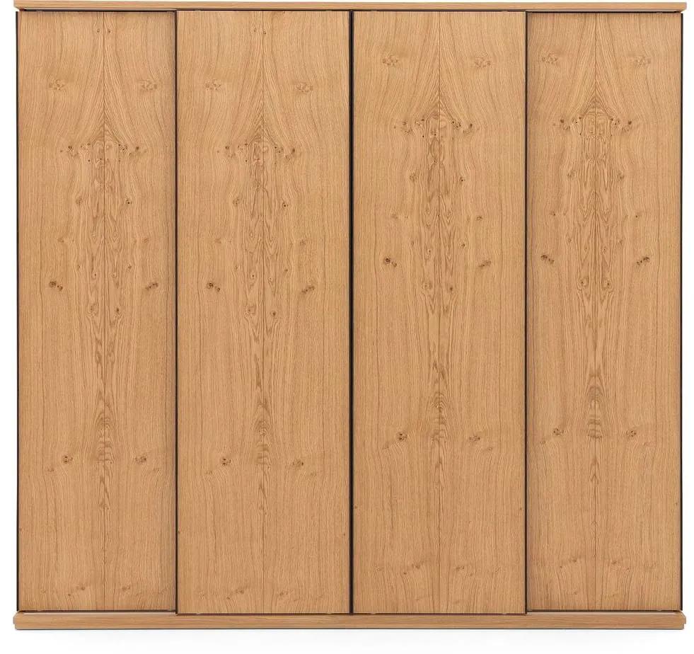 Goossens Excellent Kledingkast Wood, 240 cm breed, 223 cm hoog, 4 hout schuifdeuren