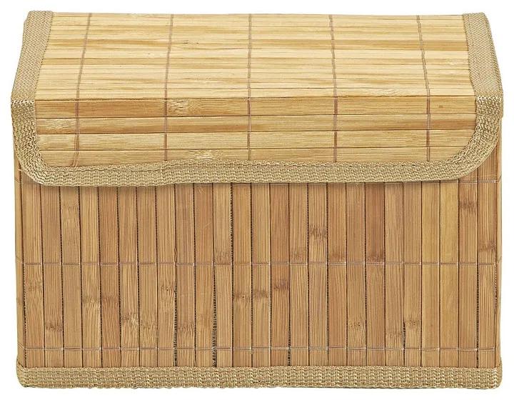 Opbergmand met deksel - bamboe - 19x28.5x18 cm