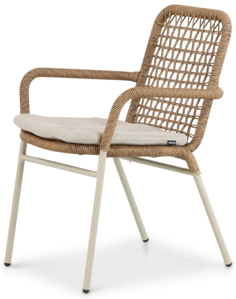 Tuinset 4 personen 120 cm Aluminium/rope Taupe Lifestyle Garden Furniture Catalone/Vienna