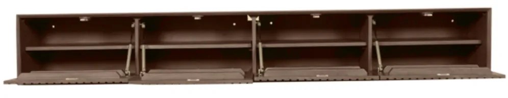 Starfurn Madison Walnut Zwevend Tv-meubel Walnoot Ribbels 200 Cm - 200x35x30cm.