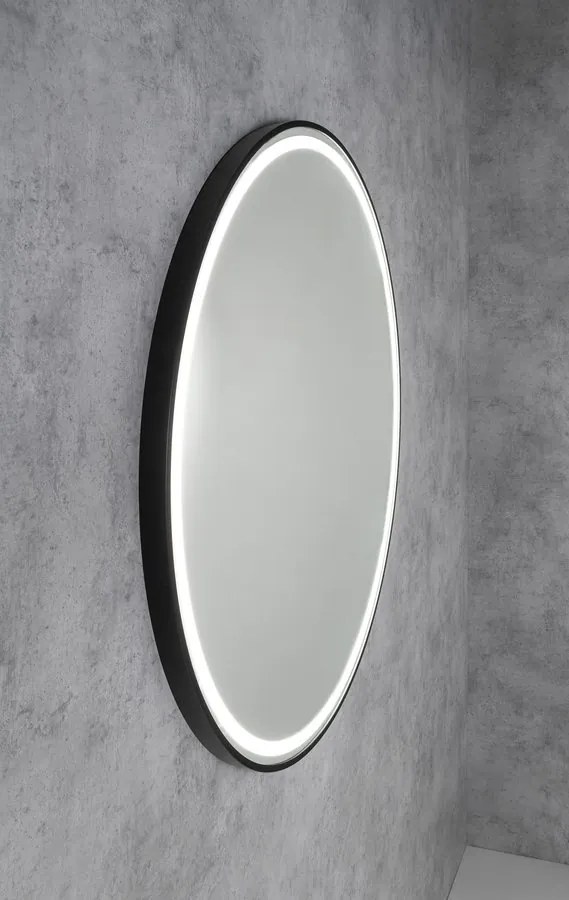 Sapho Kadris ronde spiegel met verlichting 100cm zwart