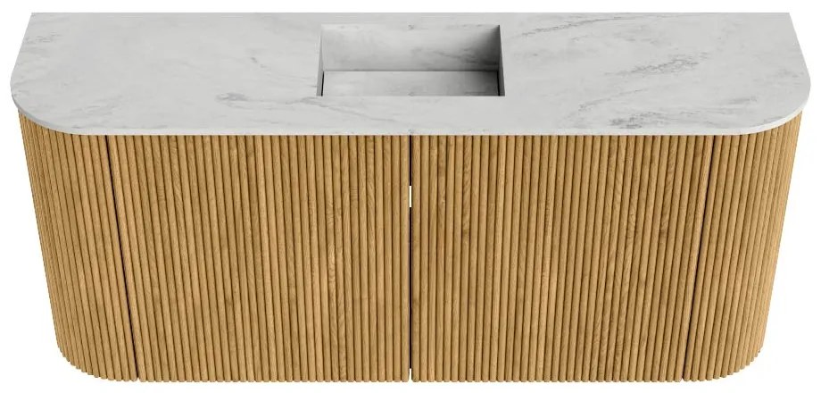 Mondiaz Joya DLux 95cm toiletmeubel ronding links/rechts oak met wastafel faye midden 1 kraangat opalo
