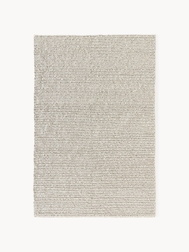 Dik gevlochten wollen vloerkleed Bruna