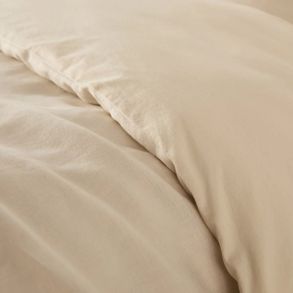 Dubbelzijdig dekbedovertrek in gewassen linnen en gewassen katoen Annaba