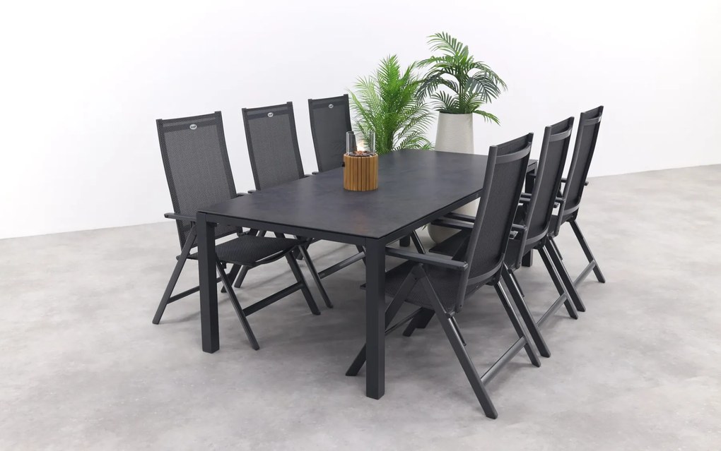 Hartman Napoli/Chaneo verstelbare tuinset - 220x100 cm. - 7-delig