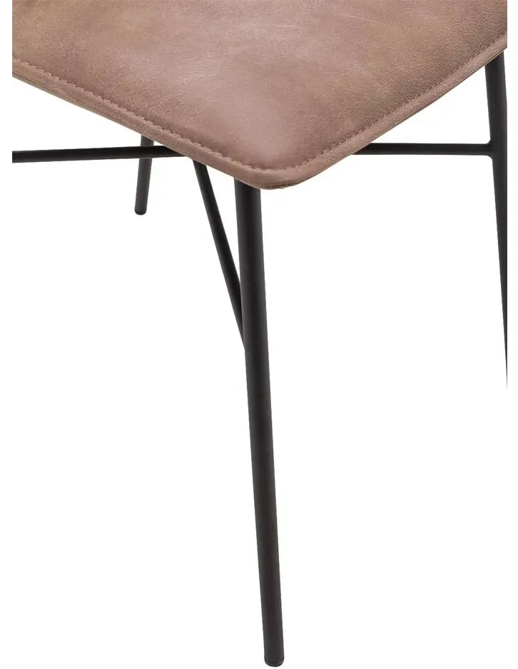 Goossens Eetkamerstoel Daan bruin leer leuning, modern design