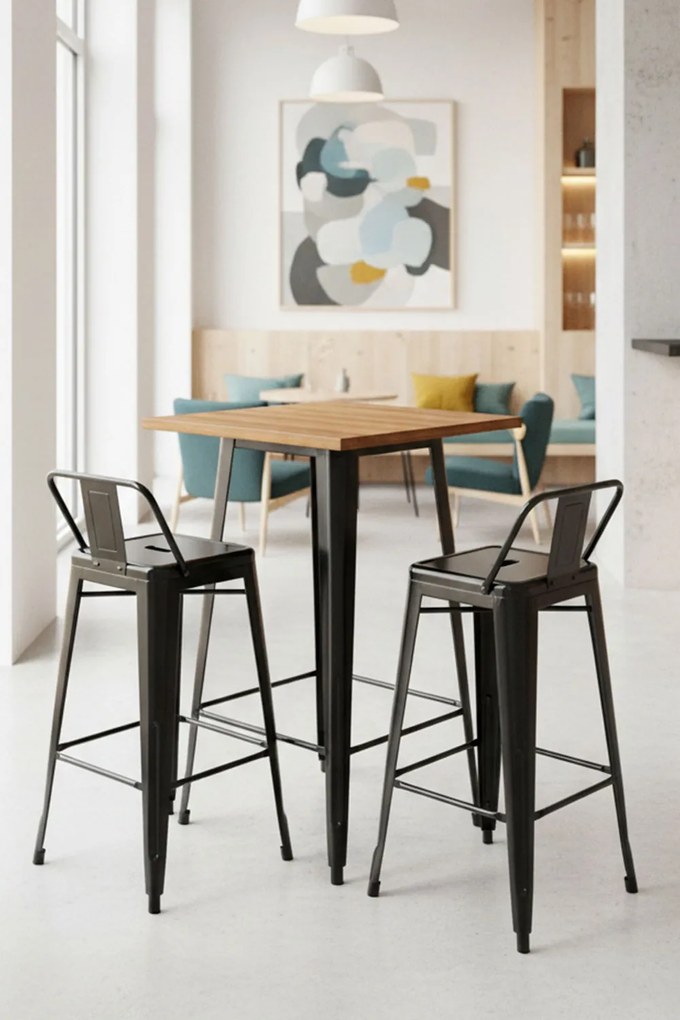 Hoge Torix Tafel Natuurlijk Hout 60 cm