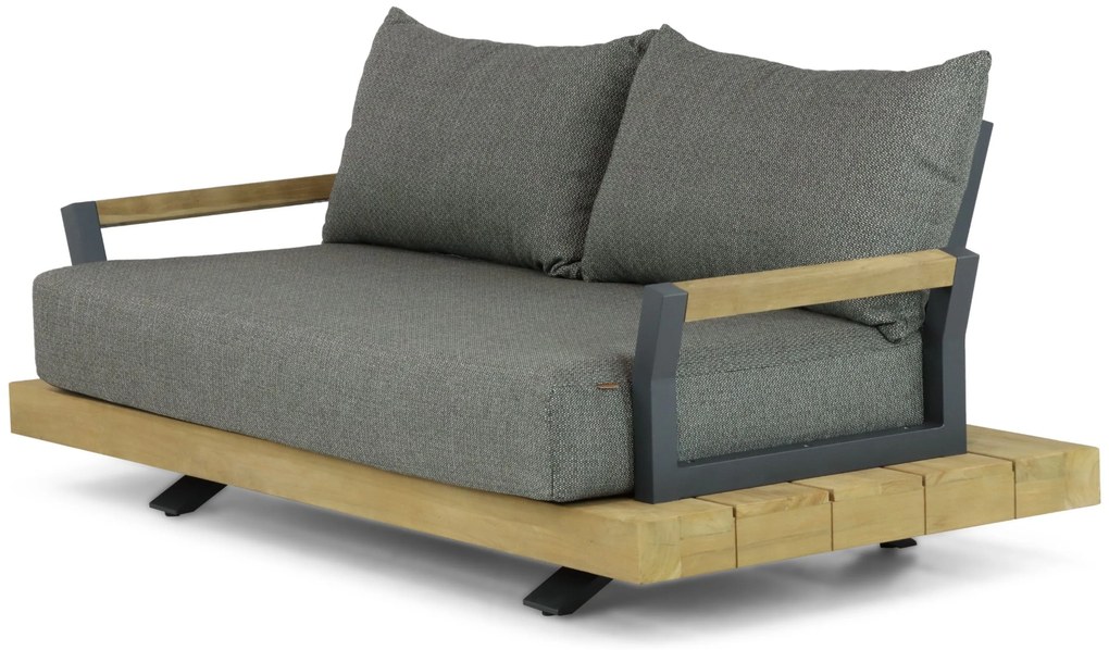 Stoel en Bank Loungeset 4 personen Aluminium/Teak Old teak greywash  Santika Furniture Santika