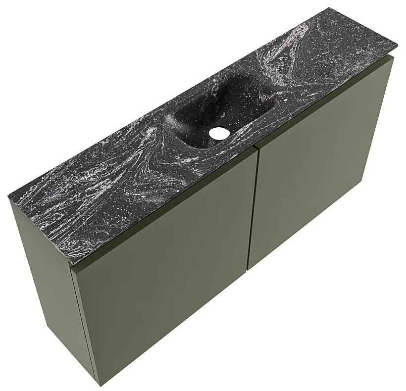 Mondiaz Ture DLux toiletmeubel 100cm army met wastafel lava midden met kraangat