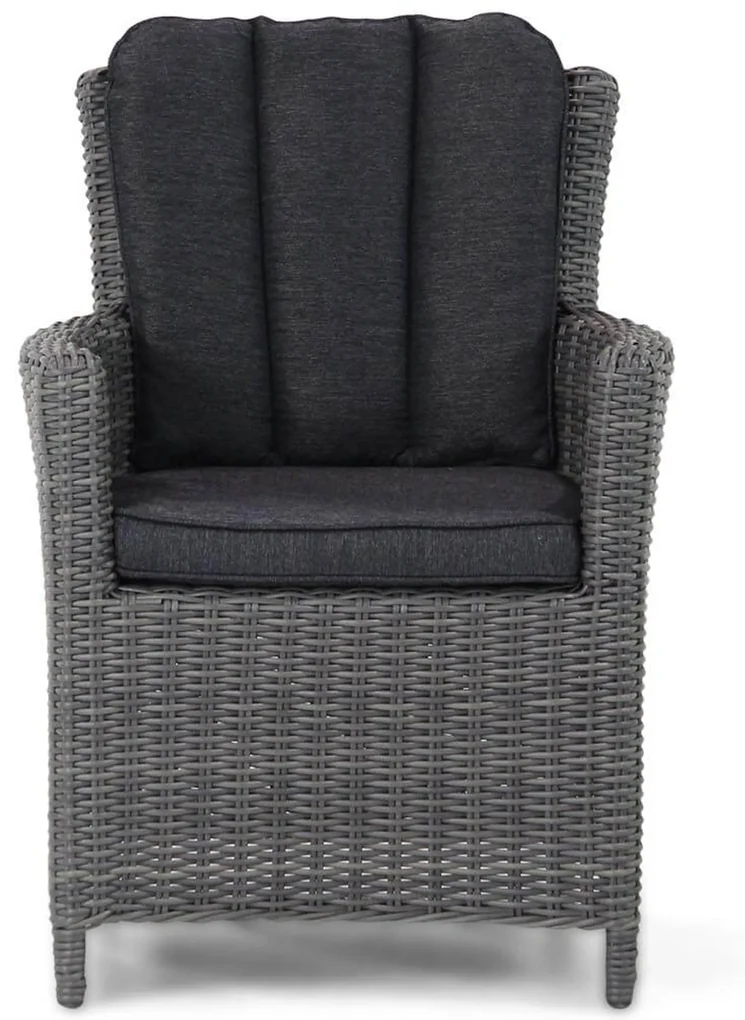 Tuinset Ronde Tuintafel 4 personen 120 cm Wicker Zwart Garden Collections Venerdi/Buckingham