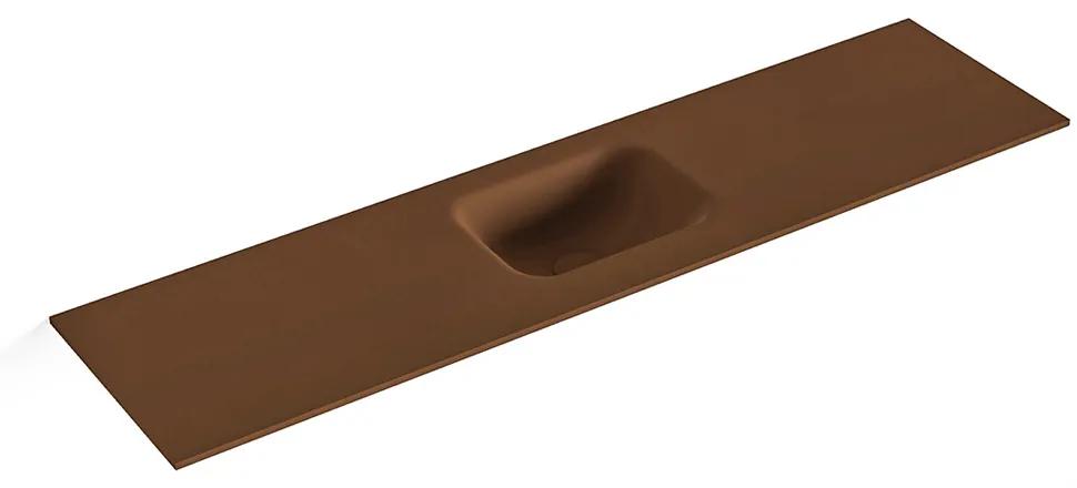 MONDIAZ LEX Rust solid surface inleg wastafel voor toiletmeubel 120cm. Positie wasbak midden