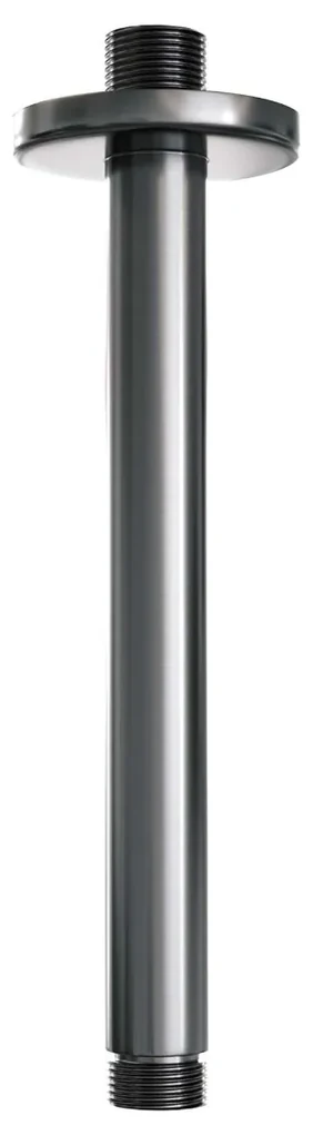 Brauer Gunmetal Carving complete inbouw regendouche set 47 met 20cm douchekop, plafondarm, 3 standen handdouche en glijstang gunmetal geborsteld PVD