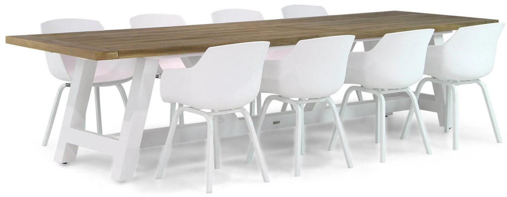 Tuinset 8 personen 330 cm Kunststof Wit Lifestyle Garden Furniture Salina/Florence