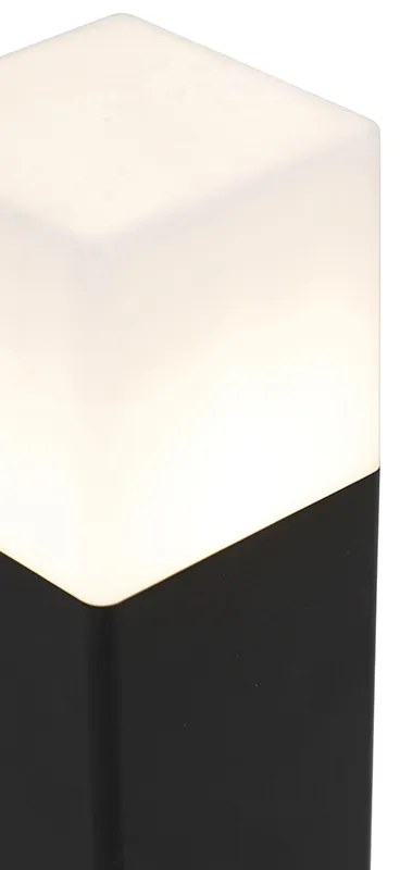 Staande buitenlamp zwart met opaal witte kap 30 cm - Denmark Modern E27 IP44 Buitenverlichting