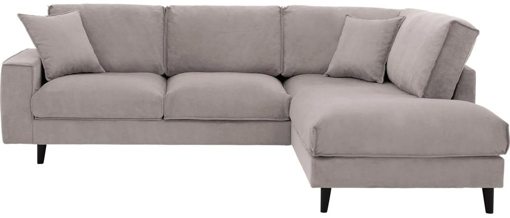 Goossens Bank Jonas beige, stof, 2,5-zits, urban industrieel met ligelement rechts