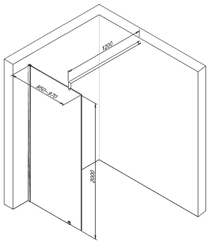 Best Design Erico douchewand 100x200cm ANTI-KALK