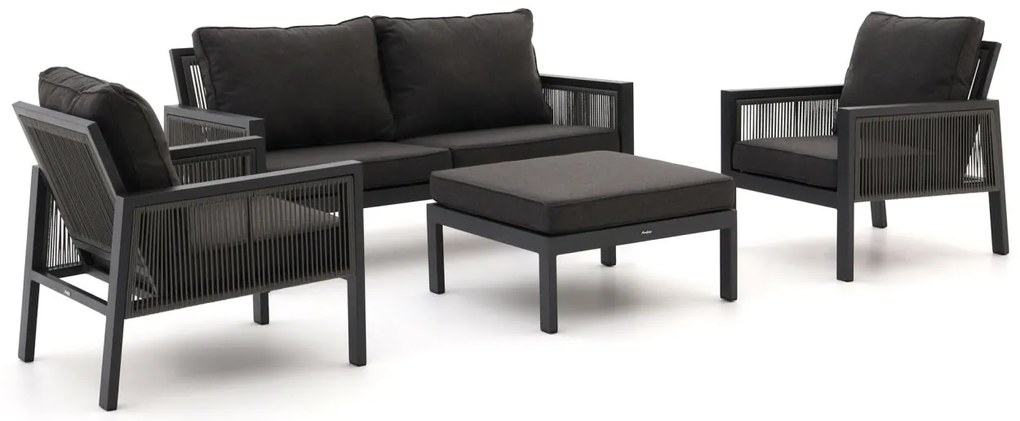Stoel-bank loungeset Manifesto  | 4 personen | Loungeset Grijs | Aluminium | 168x82cm | Kees Smit Tuinmeubelen