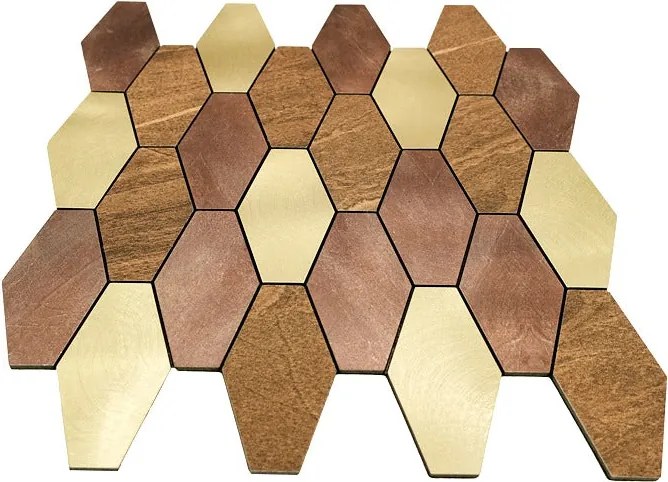 Zelfklevende Mozaïektegels Metaal | Picket Bruin | 30×30 cm | Keuken, Bad & WC