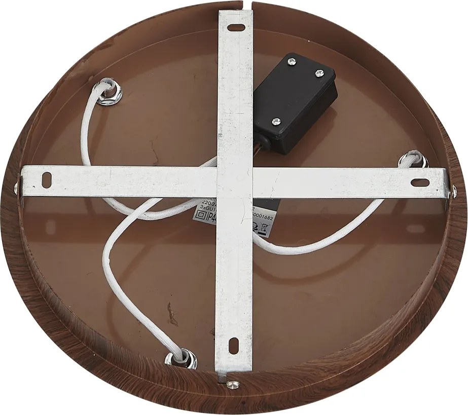 Japandi plafondlamp donker hout met verstelbare spots 3-lichts IP44 - Ducha