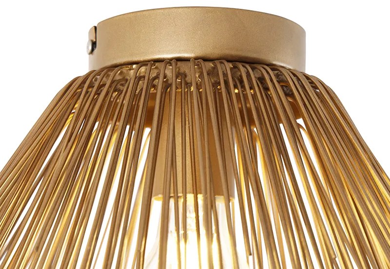 Art Deco plafondlamp goud met lichteffect - Broom