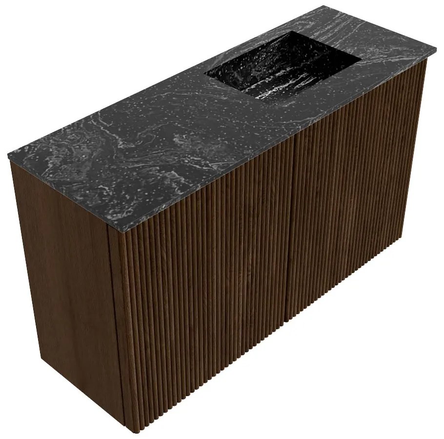 Mondiaz Joya DLux 70cm toiletmeubel walnut met wastafel faye rechts 1 kraangat lava