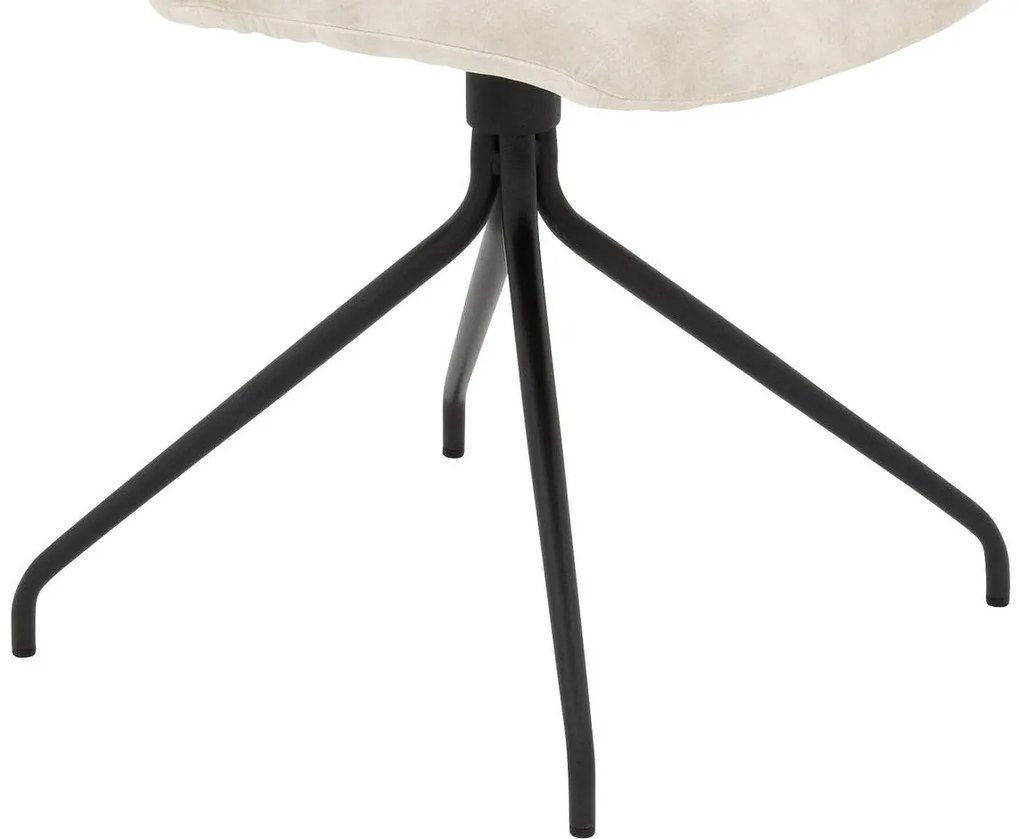 Goossens Eetkamerstoel Hera wit velvet stof leuning, modern design