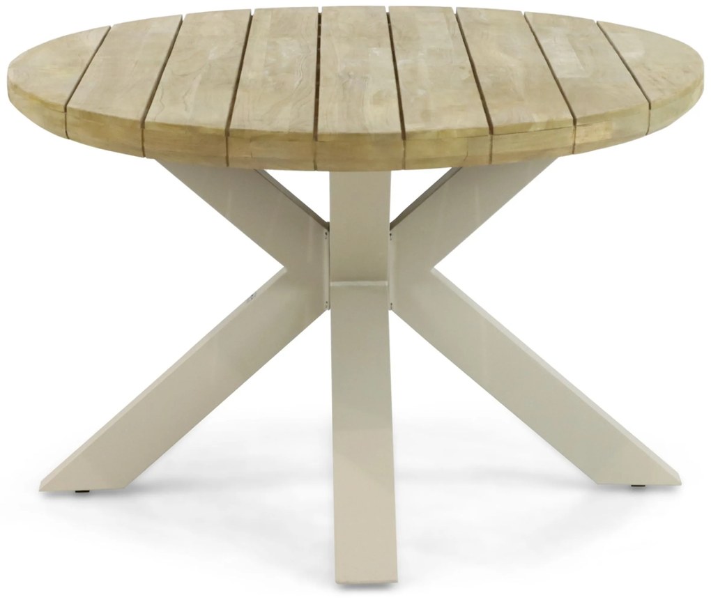 Dining Tuintafel ovaal 240 x 120 cm Aluminium/Teak Taupe Santika Diogo
