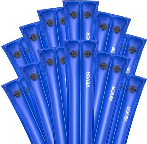 VEVOR Pool Weight Bag, 12 verpakkingen van 238 cm, 0,4 mm dikke PVC-gewichtzakken met lekvrije schroefdop, waterzakken voor het vastzetten van zwembadafdekkingen in de winter, blauw