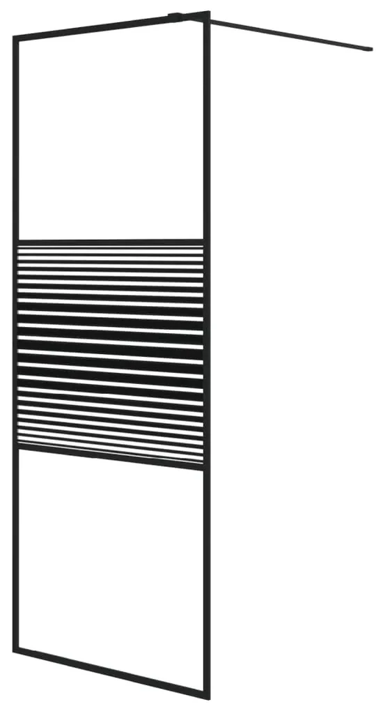 vidaXL Inloopdouchewand 80x195 cm transparant ESG-glas zwart