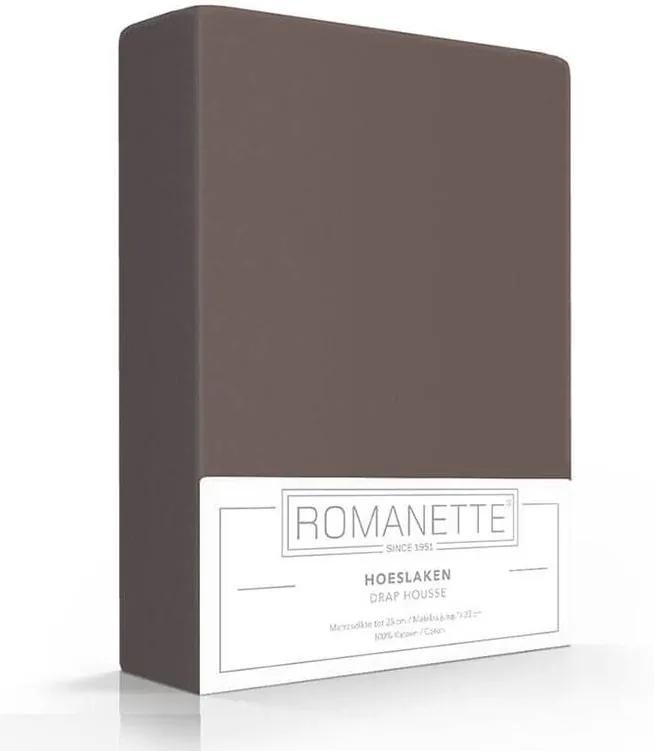Romanette Luxe Hoeslaken Katoen - Taupe 90 x 220