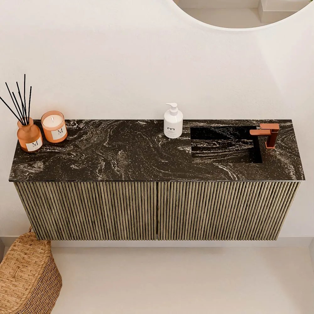 Mondiaz Joya DLux 90cm toiletmeubel dusk met wastafel faye rechts 1 kraangat lava