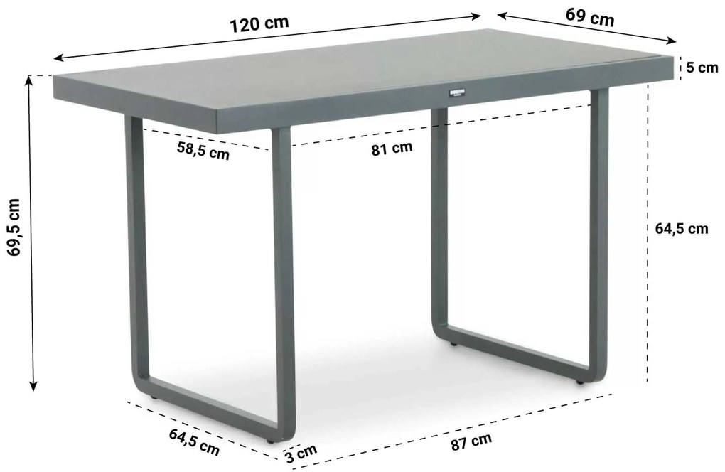 Dining Loungeset 5 personen Aluminium Grijs  Domani Furniture Beatrice