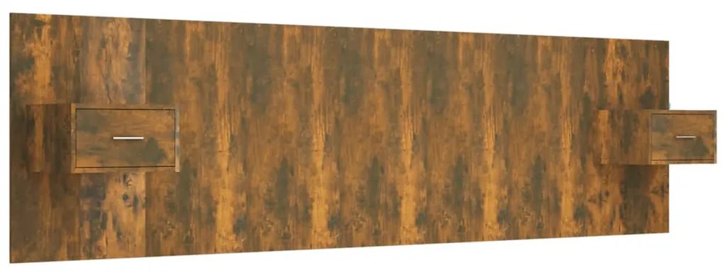 vidaXL Hoofdbord met kastjes bewerkt hout gerookt eikenkleurig