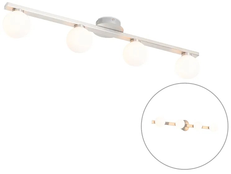 Buitenlamp Moderne plafondlamp staal IP44 4-lichts - Cederic Modern G9 IP44 Buitenverlichting