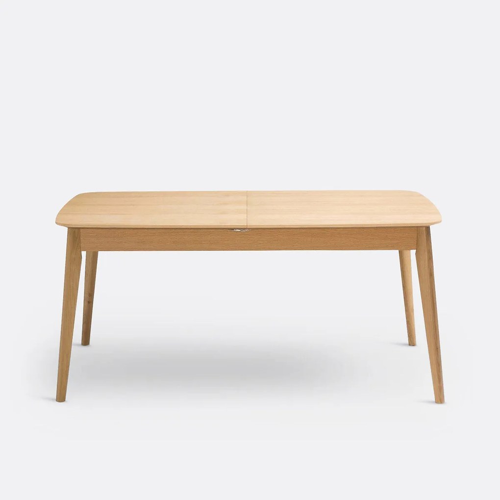 Uitschuifbare eettafel, eik en fineer, 4 tot 10 personen, BIFACE