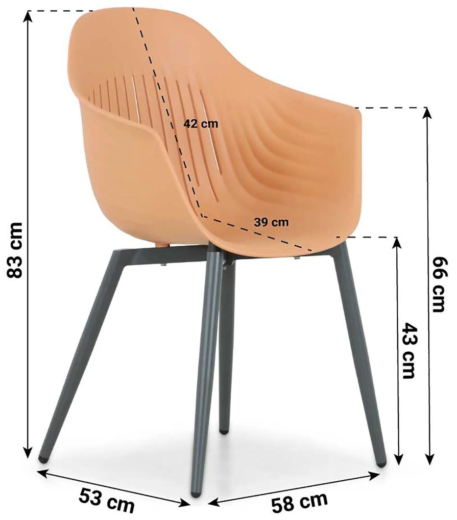 Tuinset 4 personen 160 cm Aluminium Oranje Lifestyle Garden Furniture Lissabon/Tavano