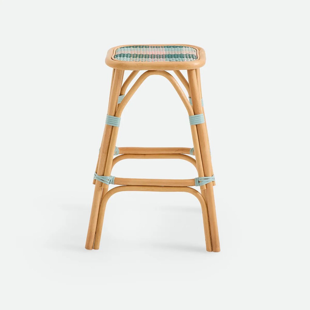 Barkruk in vlechtwerk en rotan H66 cm, Musette