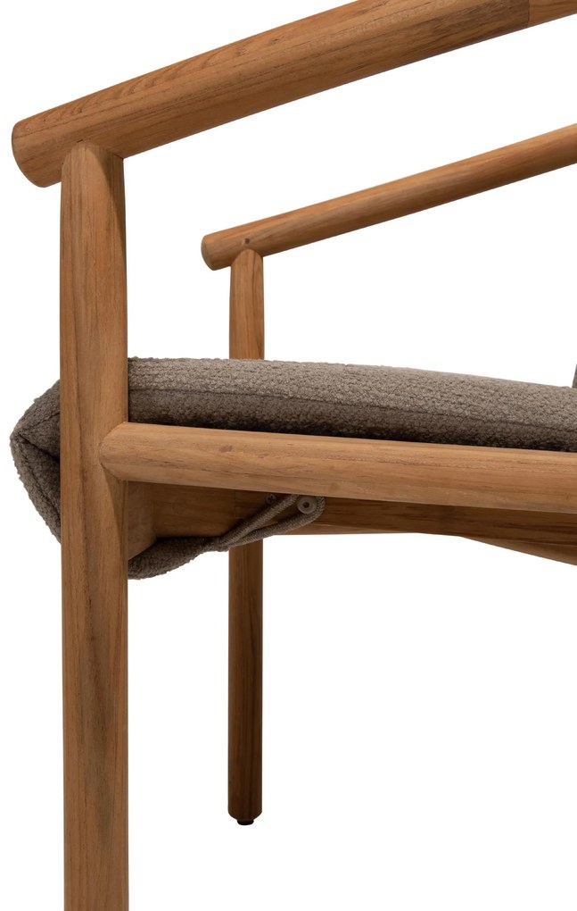 4 Seasons Outdoor Tess teak tuinstoel met bouclé bekleding  Tuinstoel    taupe weerbestendig