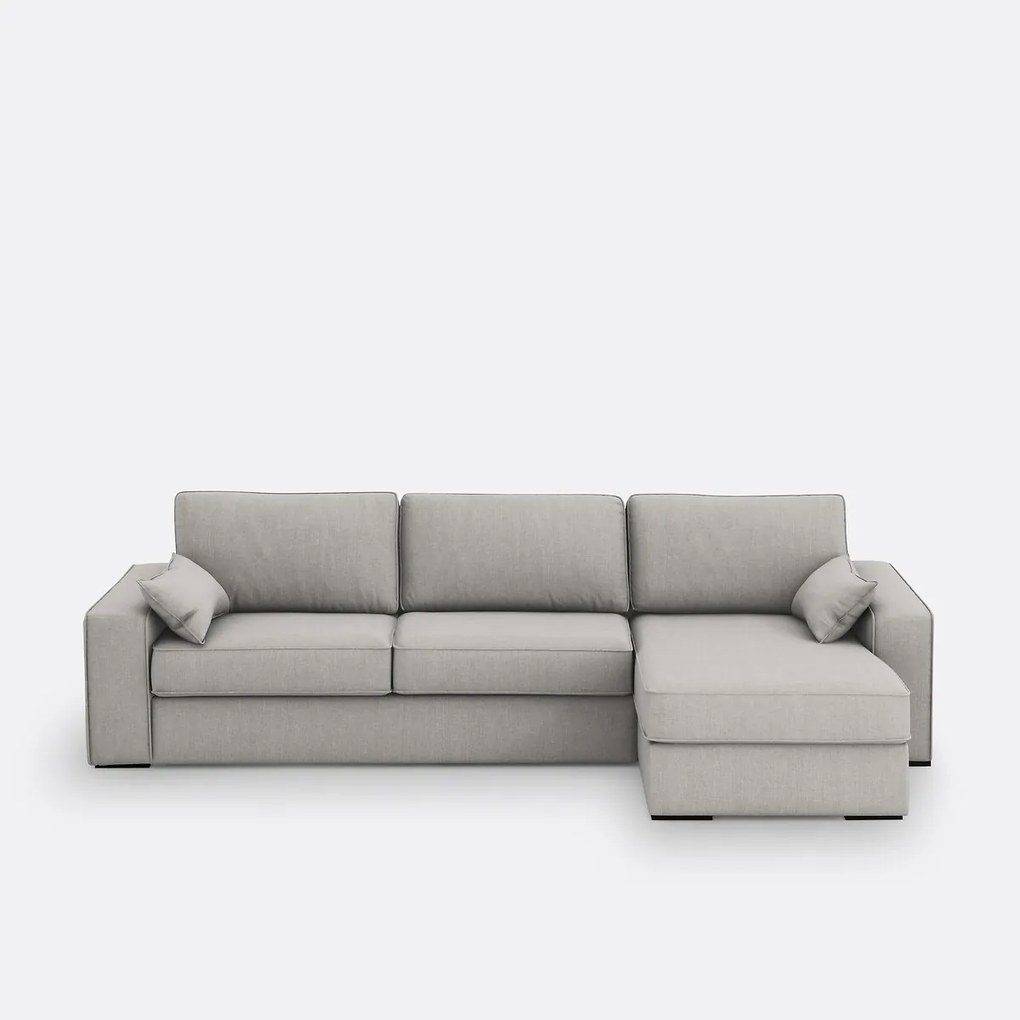 Hoekslaapbank van katoen en linnen Comfort Bultex® Cécilia