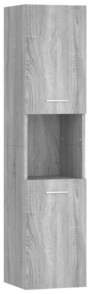vidaXL Badkamerkast 30x30x130 cm bewerkt hout grijs sonoma eikenkleur