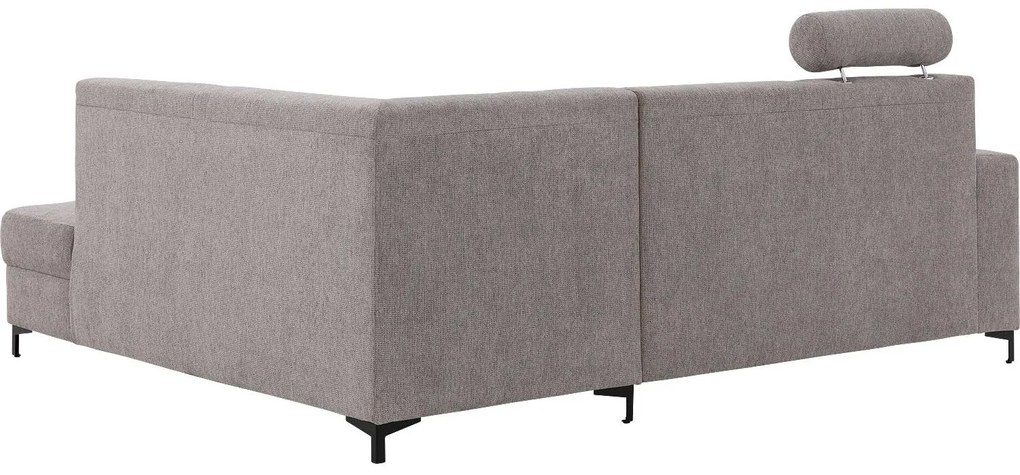 Goossens Basic Hoekbank Helsinki Incl. Hoofdsteun bruin, stof, 2-zits, modern design met ligelement rechts